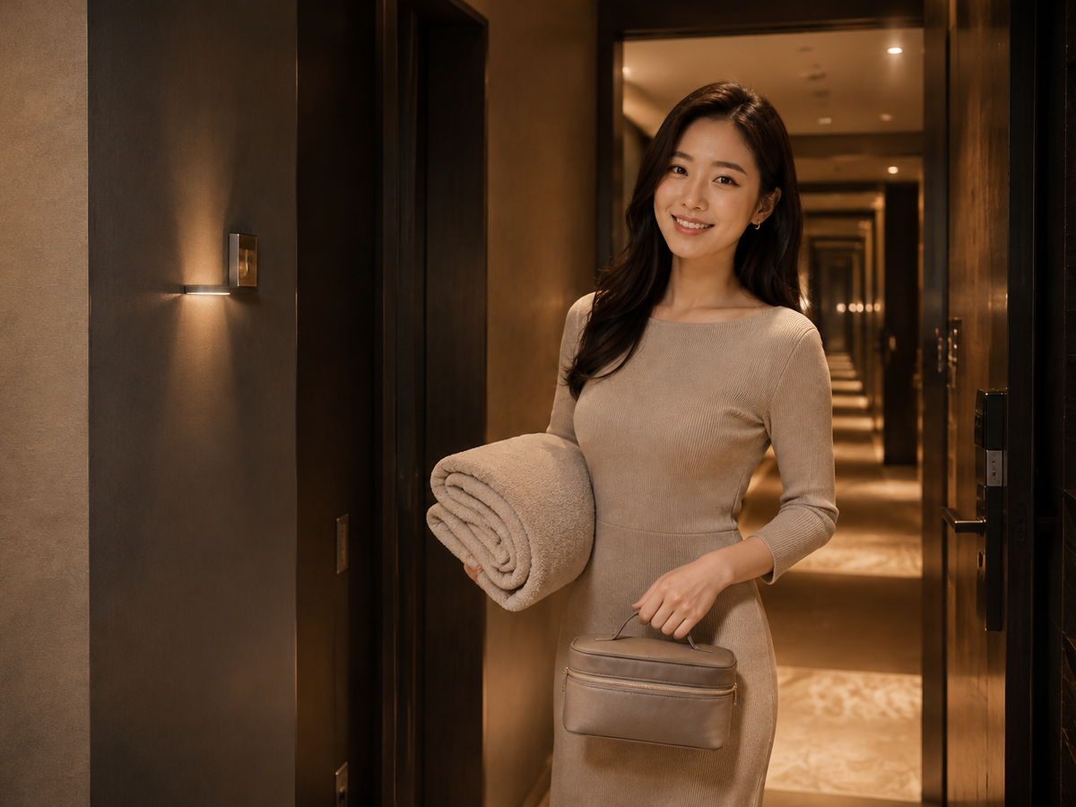 서울 상암 방문 홈케어 일정을 준비하는 젊은 성인 한국 여성 관리사